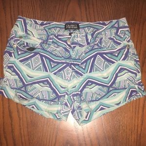 Blue and white pattern shorts